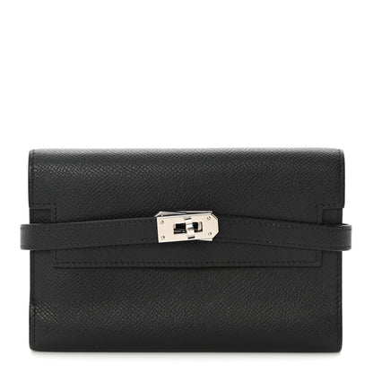 Hermes Epsom Medium Kelly Wallet Black 1 of 11