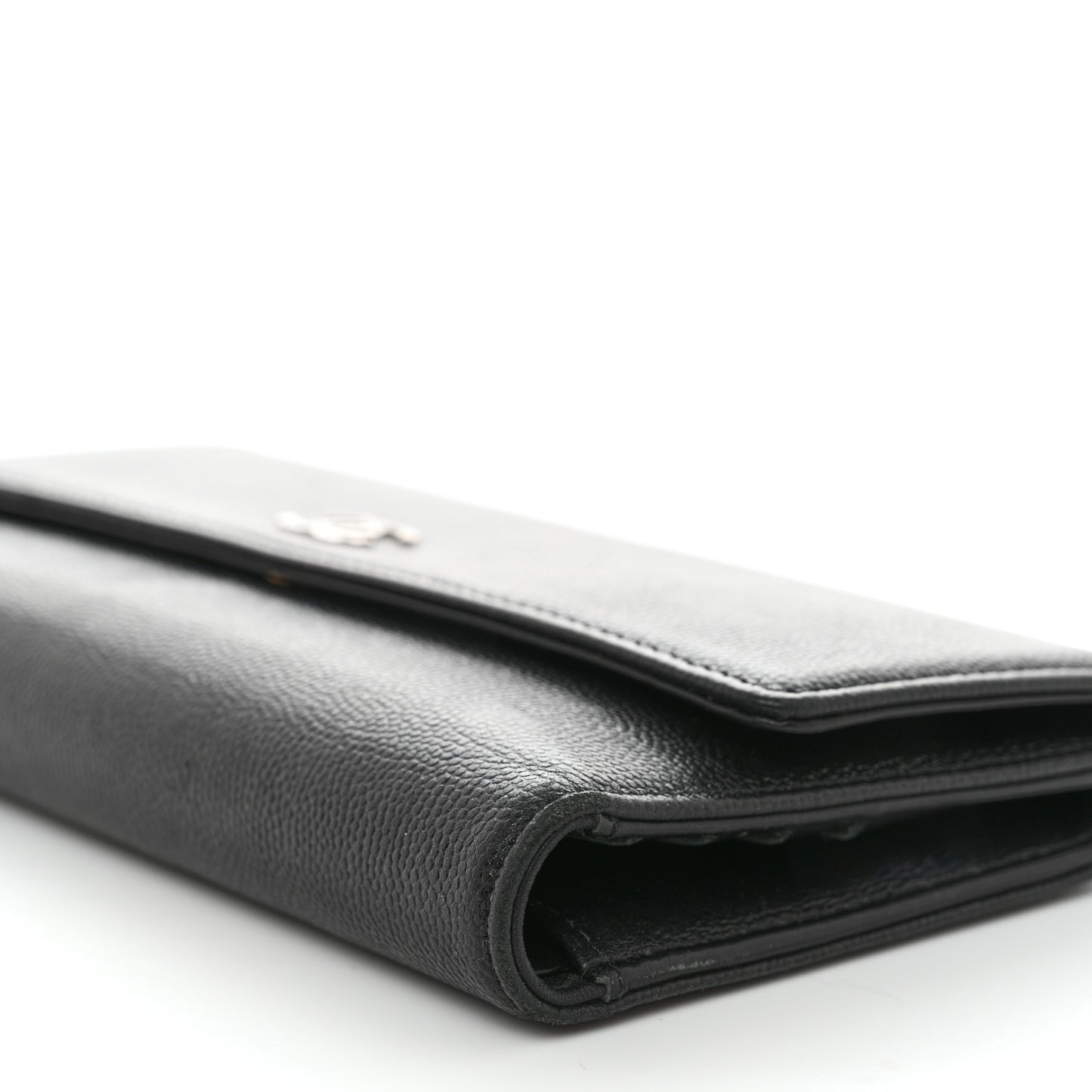 Caviar Sevruga Long Flap Wallet Black