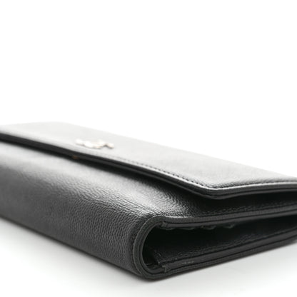 Chanel Caviar Sevruga Long Flap Wallet Black 10 of 11