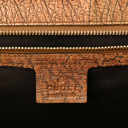 Gucci Ostrich Large New Bamboo Top Handle Bag Gold 7 of 14