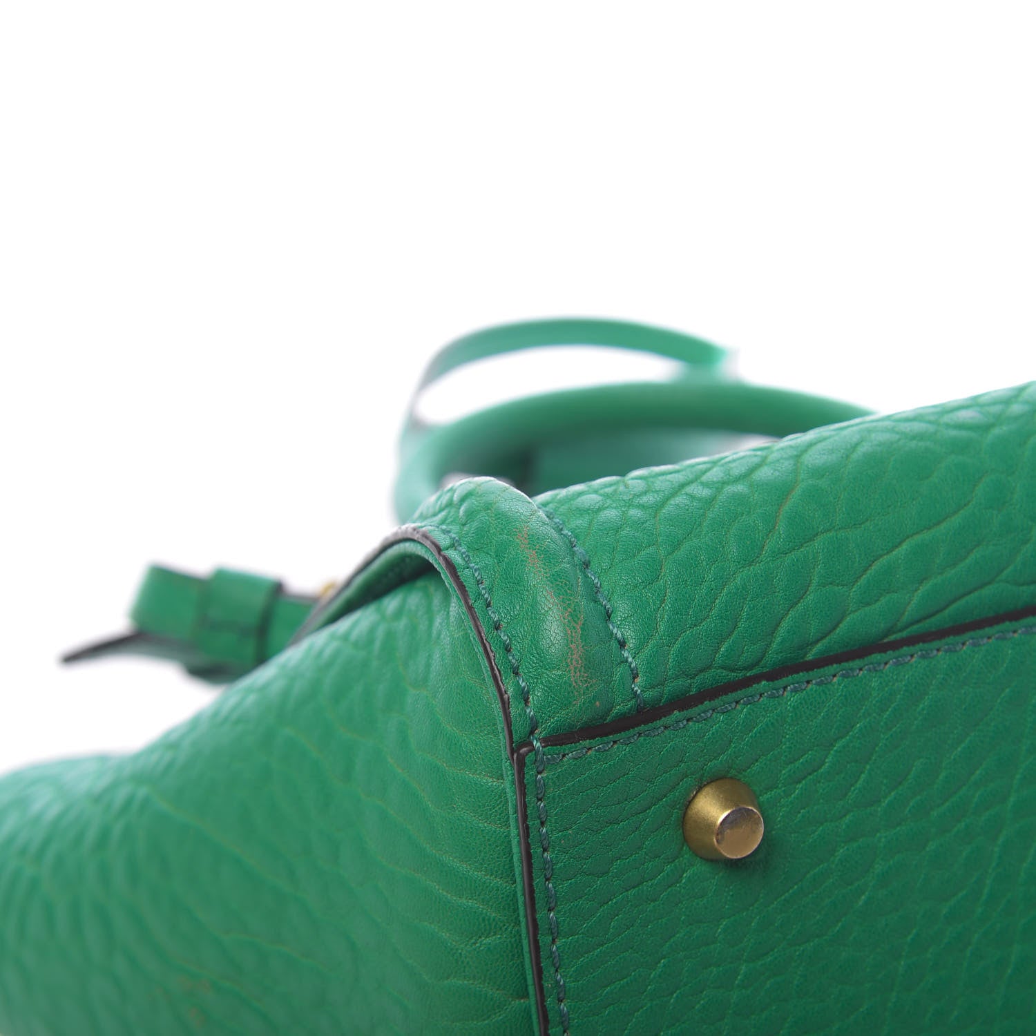 MCM Calfskin Small Kathy Tote Green 14 of 14