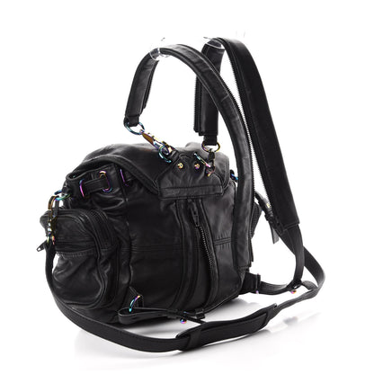 Alexander Wang Lambskin Mini Marti Backpack Washed Black Rhodium Hardware 3 of 9