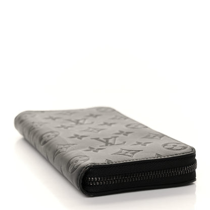 Louis Vuitton Calfskin Monogram Shadow Vertical Zippy Wallet Black 4 of 8