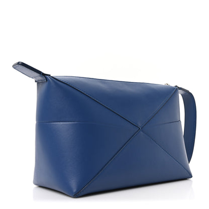 Loewe Calfskin Puzzle Fold Wash Bag Blue 3 of 10
