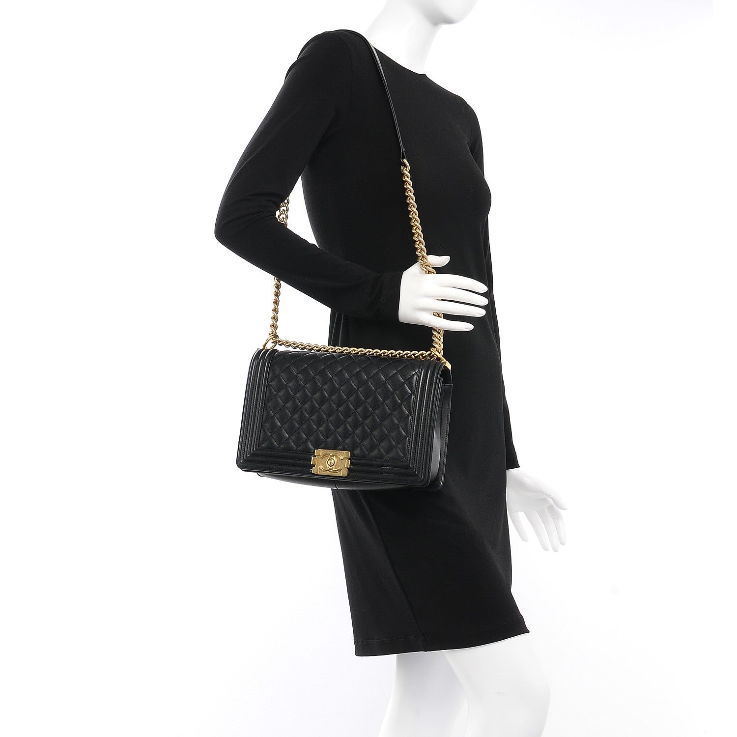 Chanel Lambskin Quilted New Medium Boy Flap Black 2 of 7