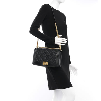 Chanel Lambskin Quilted New Medium Boy Flap Black 2 of 7
