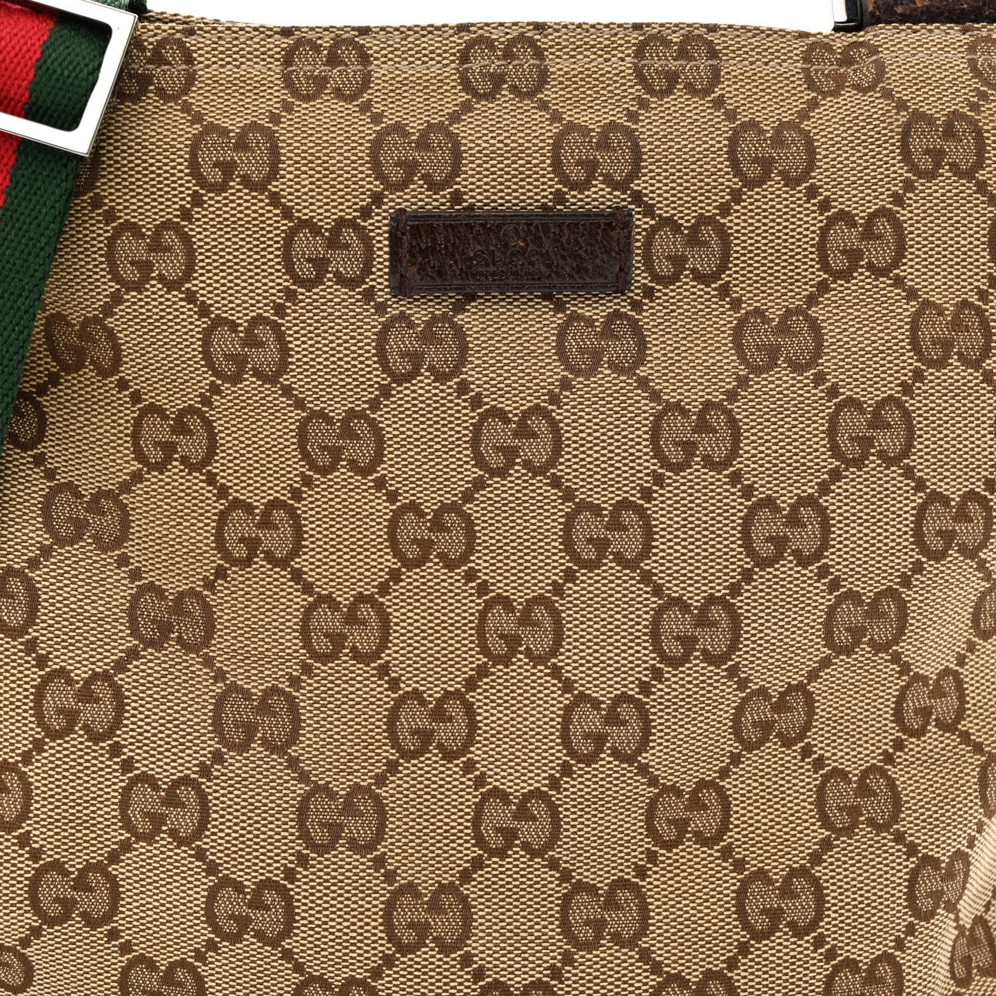 Monogram Web Small Flat Messenger Bag Brown