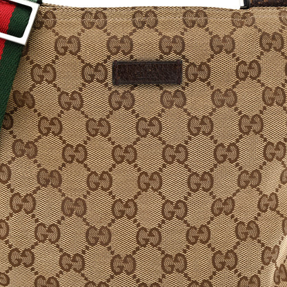 Gucci Monogram Web Small Flat Messenger Bag Brown 8 of 10