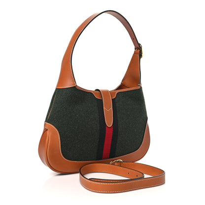 Gucci Loden Fabric Cuoio Harness Web Small Jackie 1961 Hobo Underwood Harness Brown 3 of 10