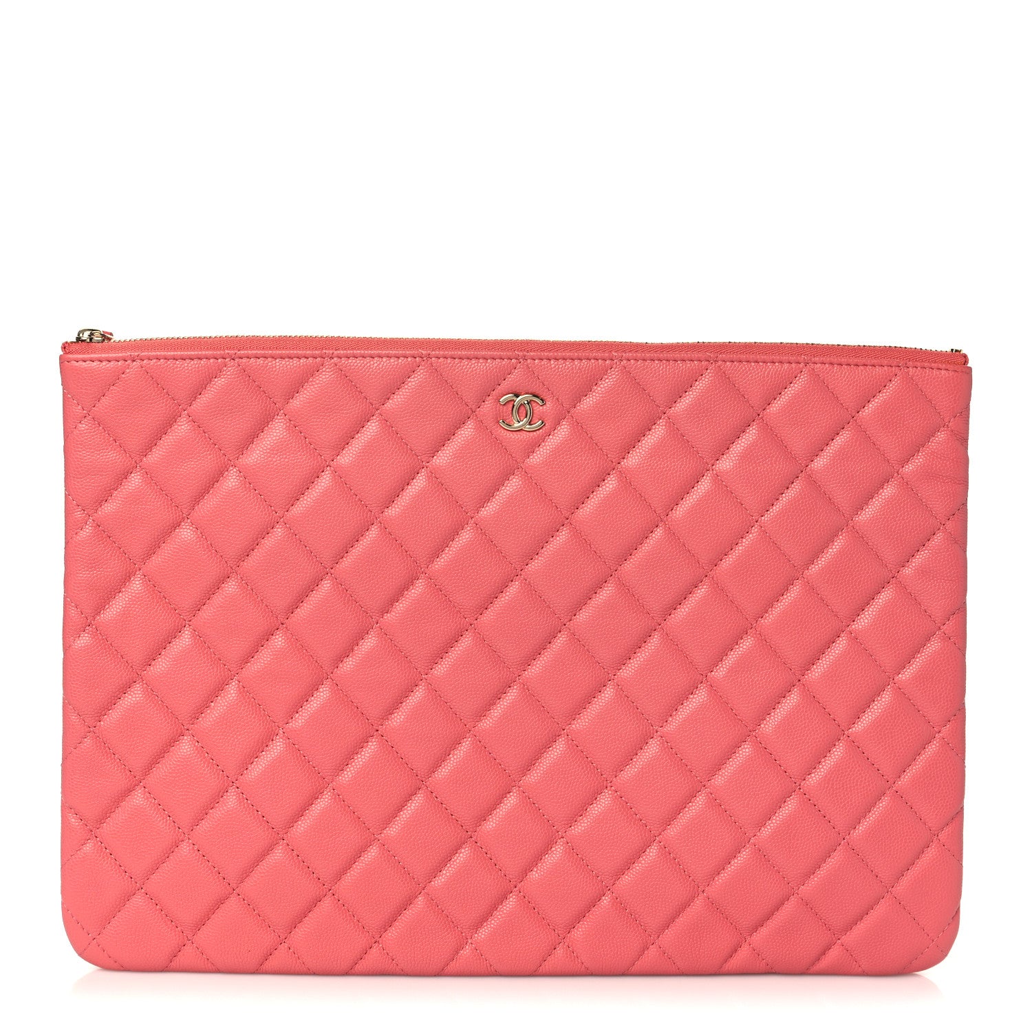 Chanel Iridescent Caviar Quilted Large Cosmetic Case Dark Pink 1 of 7