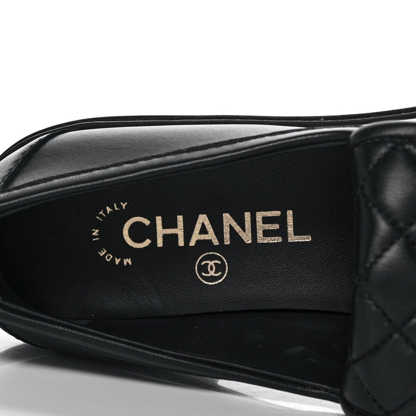 Lambskin Quilted CC Turnlock Loafers 38 Black