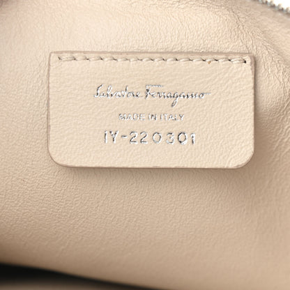 Salvatore Ferragamo Calfskin Small Viva Bow Clutch Bone 5 of 5