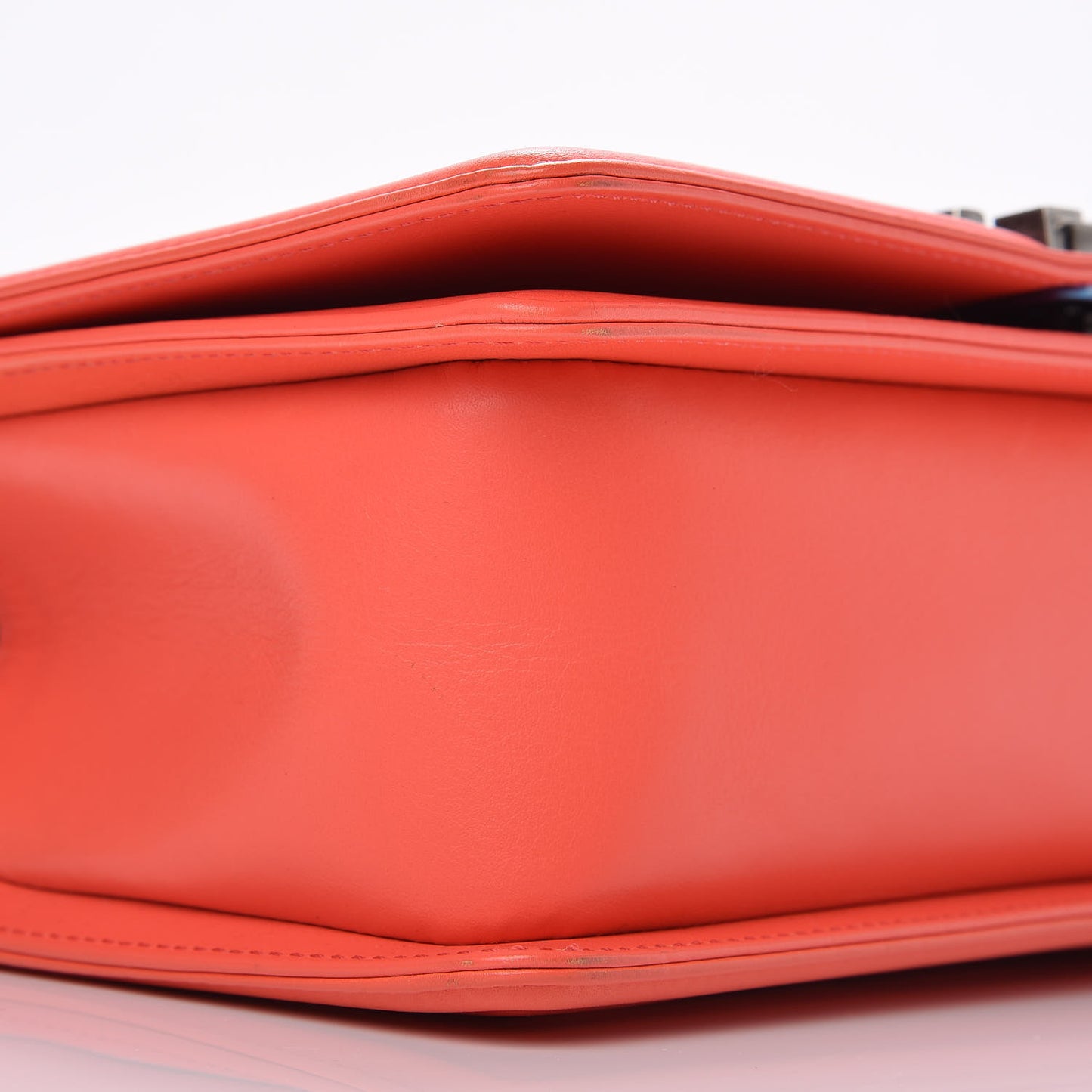 Calfskin Chevron Quilted Medium Boy Flap Coral