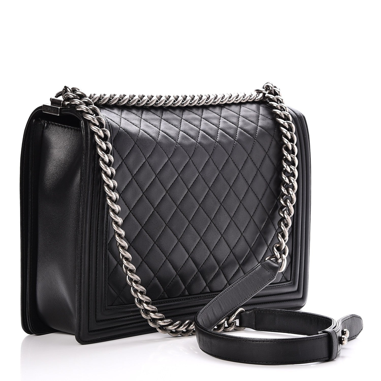 Chanel Lambskin Quilted Large Boy Flap Black 4 of 8