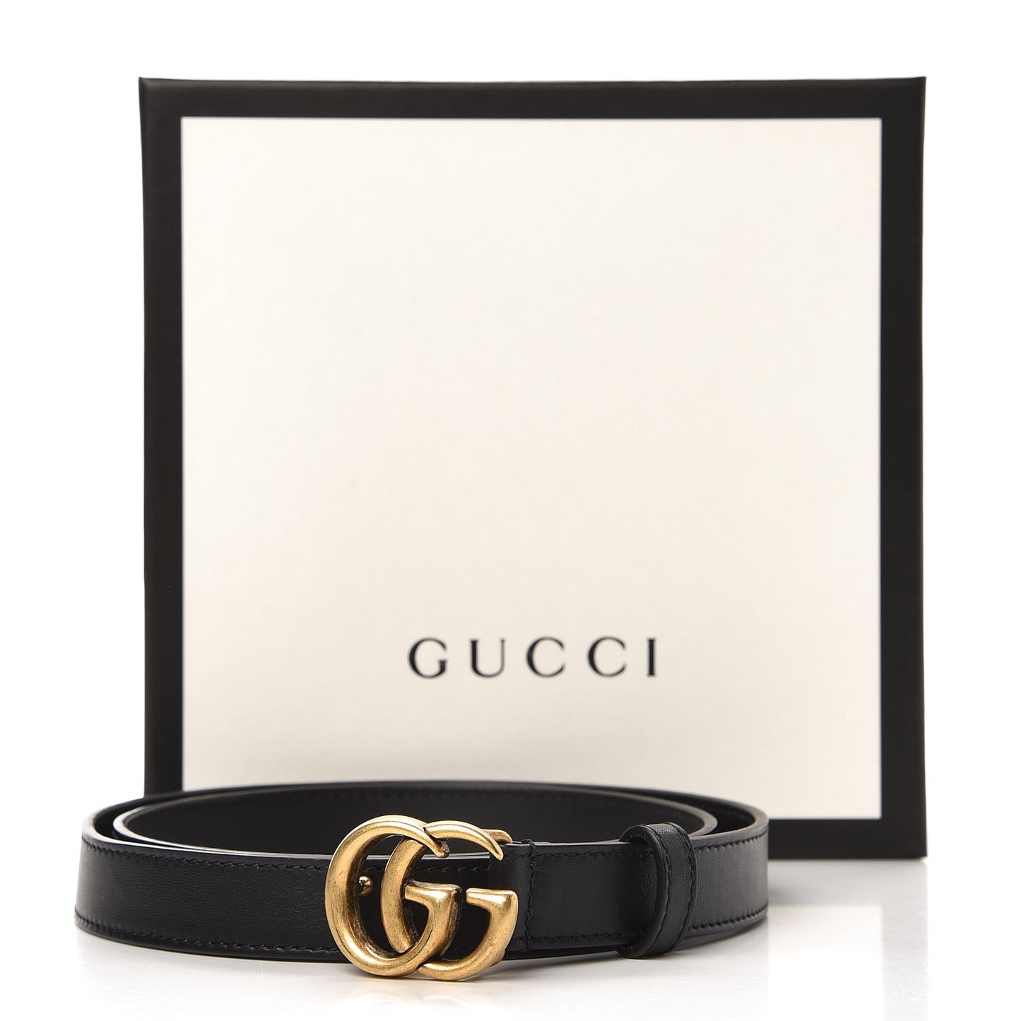 Calfskin Double G 20mm Belt 80 32 Black