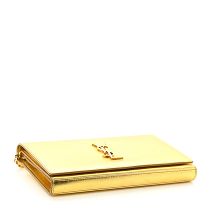 Saint Laurent Metallic Calfskin Monogram Chain Wallet Gold 4 of 9