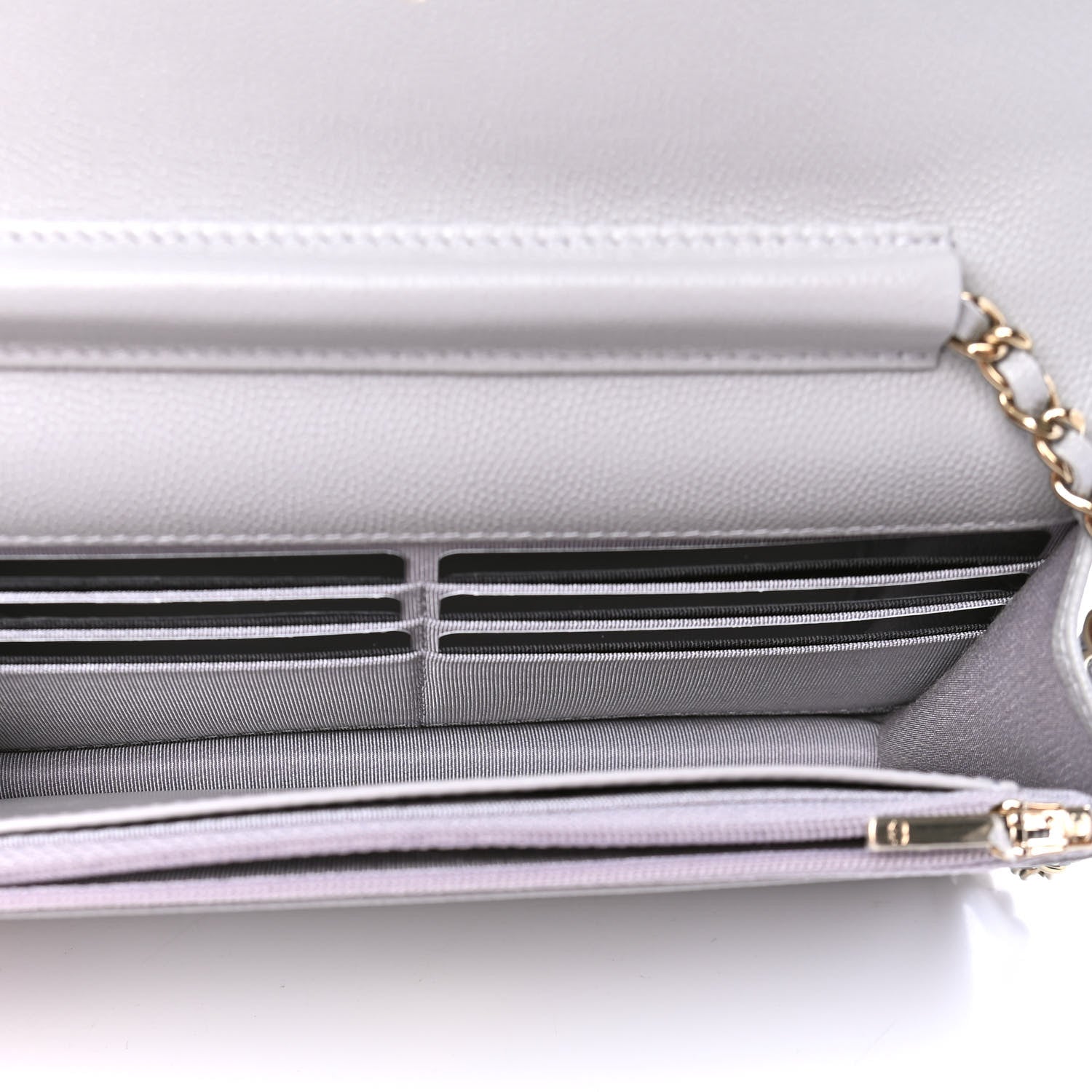 Chanel Caviar Quilted Wallet On Chain WOC Grey 4 of 8