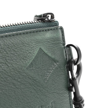 MCM Calfskin Ottomar Wristlet Pouch Forest Green 12 of 13