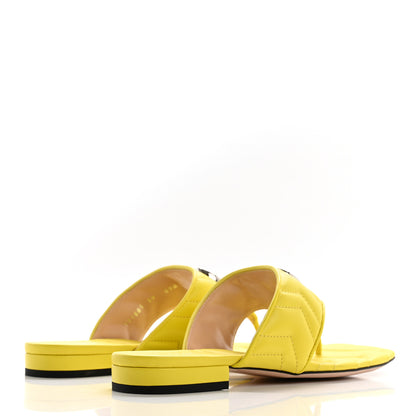 Gucci Nappa Charlotte Double G Marmont Thong Sandals 39 Banana 4 of 8