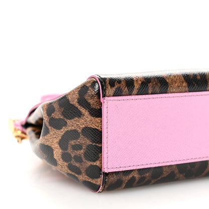 Dolce & Gabbana Dauphine Leopard Print Small Miss Sicily Satchel Pink 9 of 10
