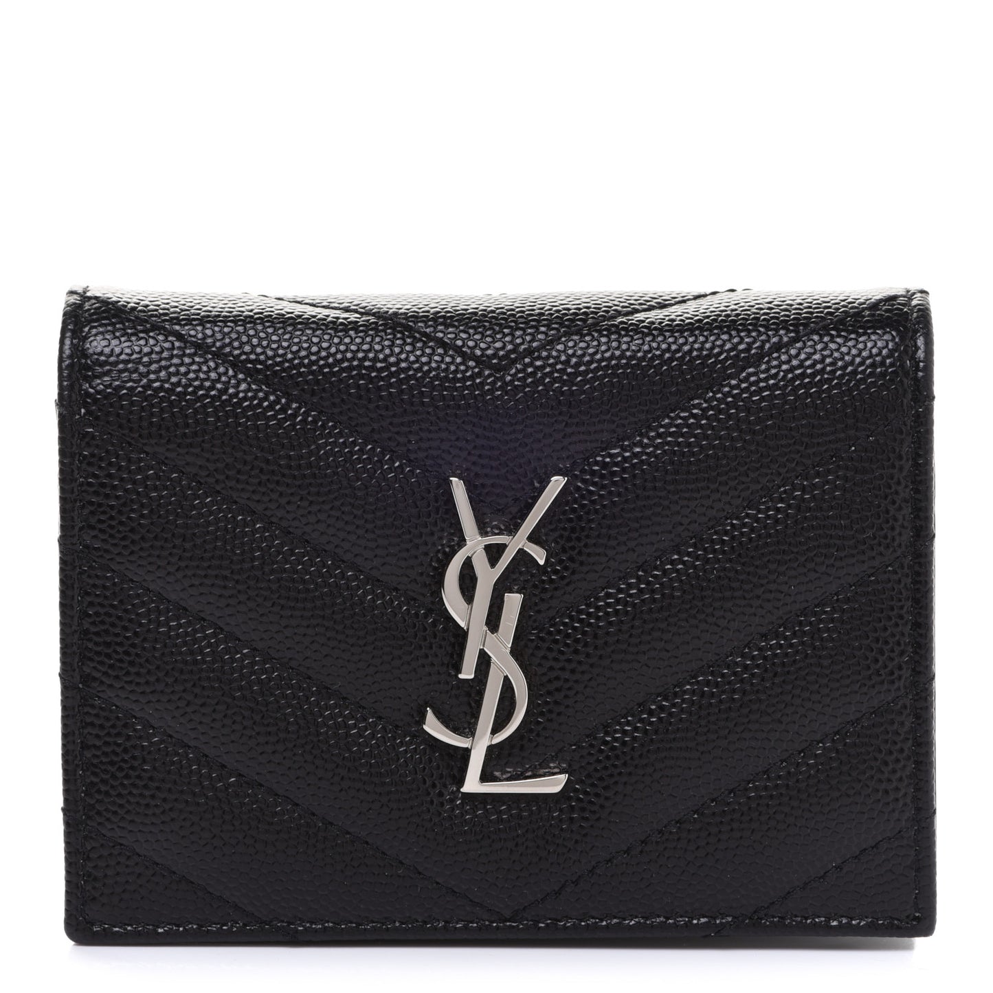 Grain De Poudre Matelasse Chevron Monogram Card Case Black