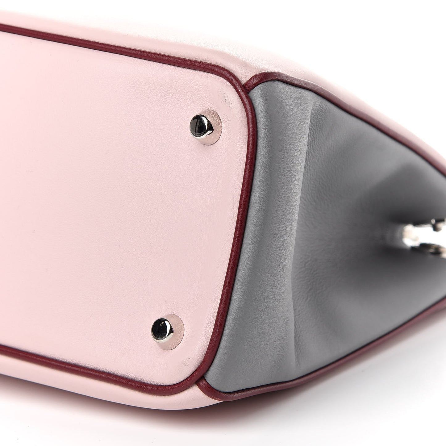 Smooth Calfskin Medium Tri-Color Diorissimo Tote Pink Grey Burgundy