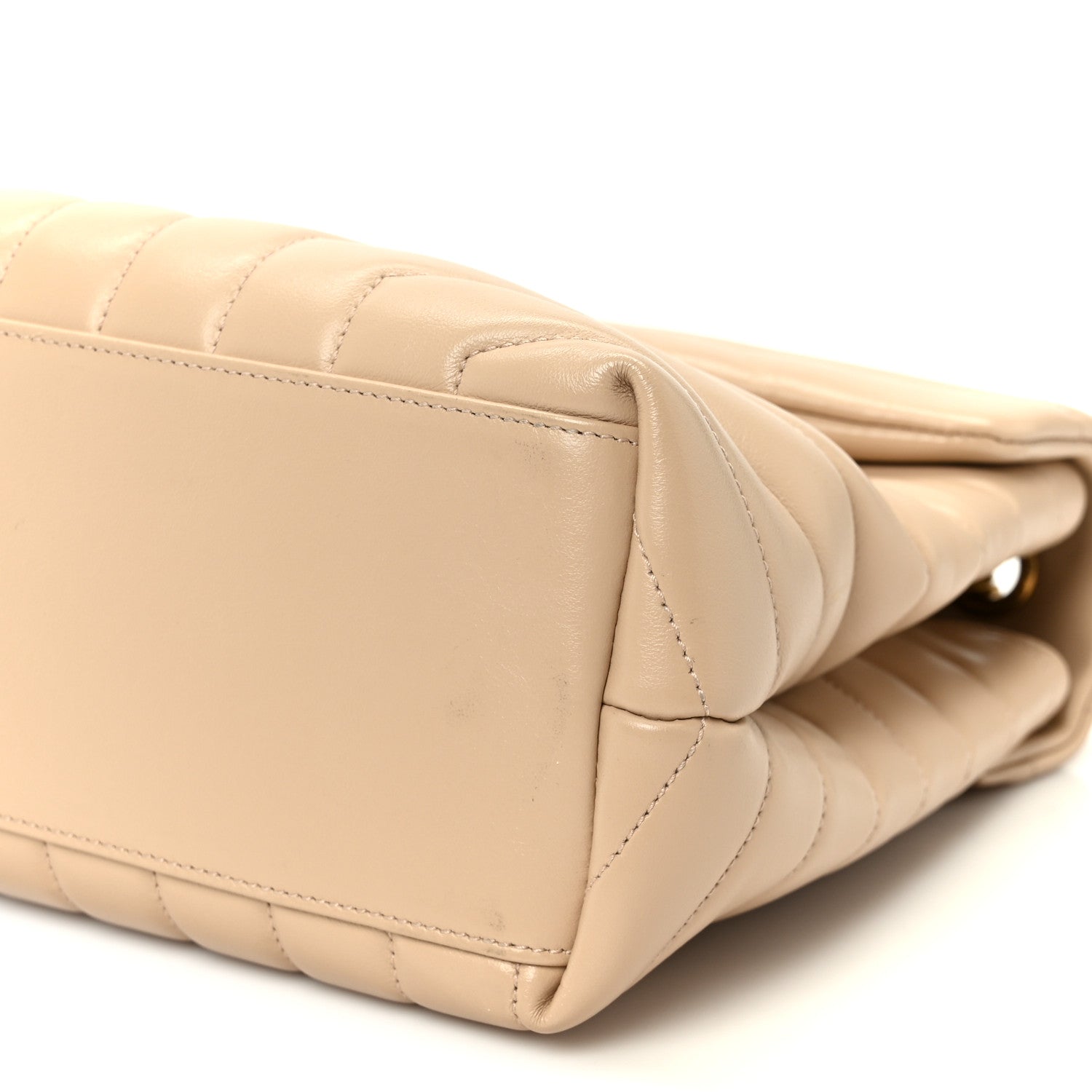 Saint Laurent Calfskin Y Quilted Monogram Medium Loulou Chain Satchel Dark Beige 11 of 11