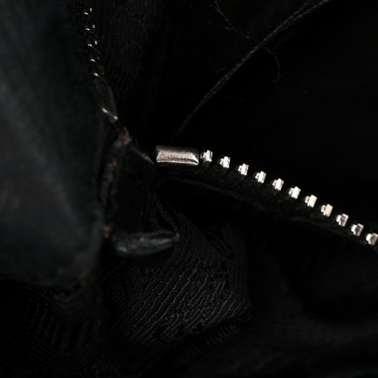 Prada Soft Calf Pleated Hobo Black 7 of 10