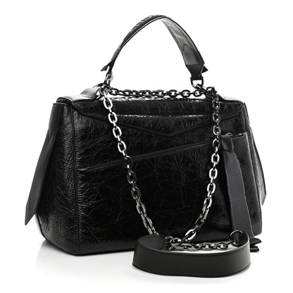 Givenchy Creased Patent Calfskin Medium ID Flap Black 3 of 9