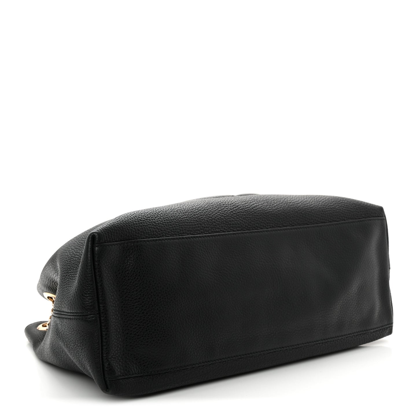 Pebbled Calfskin Medium Soho Chain Shoulder Bag Black
