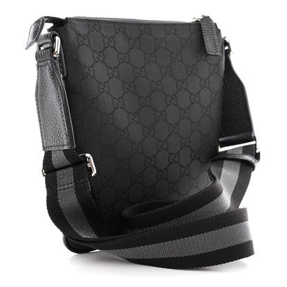 Gucci Nylon Monogram Mini Flat Messenger Bag Black 3 of 10