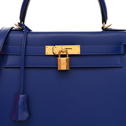 Hermes Tadelakt Kelly Sellier 28 Bleu Electrique 8 of 11