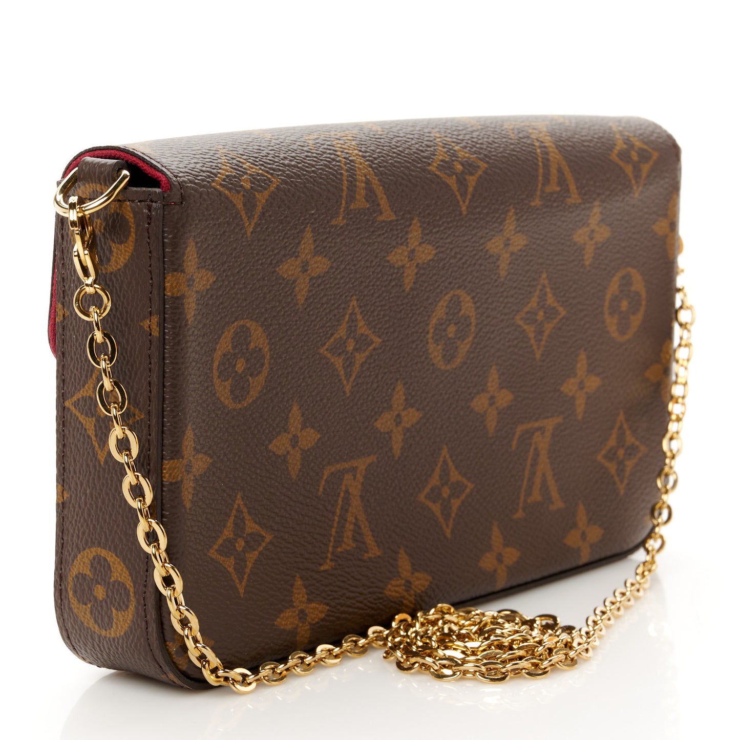 Monogram Pochette Felicie Chain Wallet Fuchsia