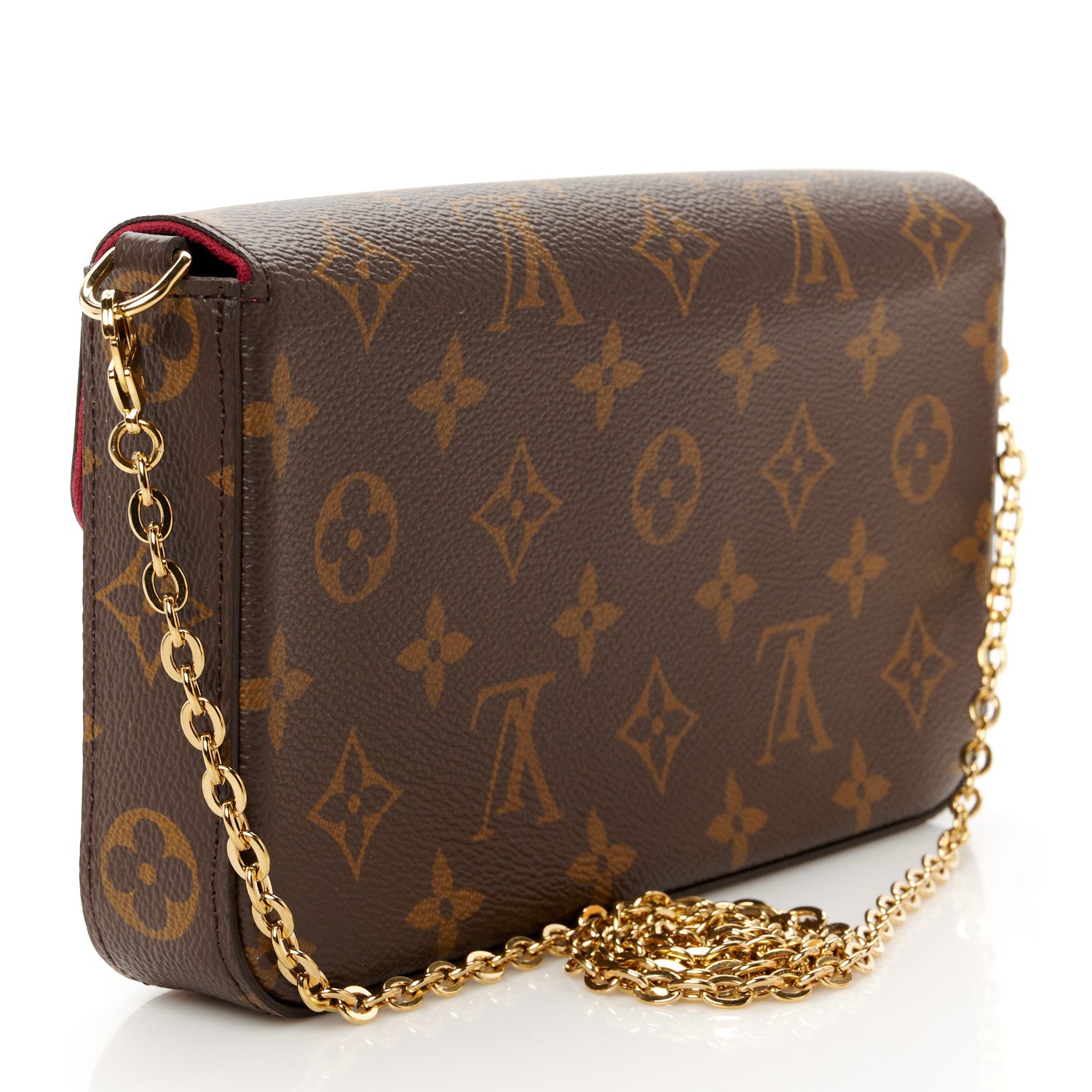 Louis Vuitton Monogram Pochette Felicie Chain Wallet Fuchsia 3 of 13