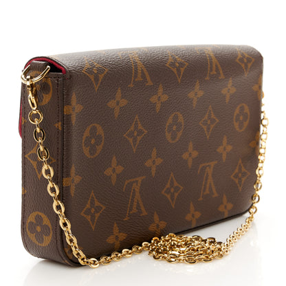 Louis Vuitton Monogram Pochette Felicie Chain Wallet Fuchsia 3 of 13