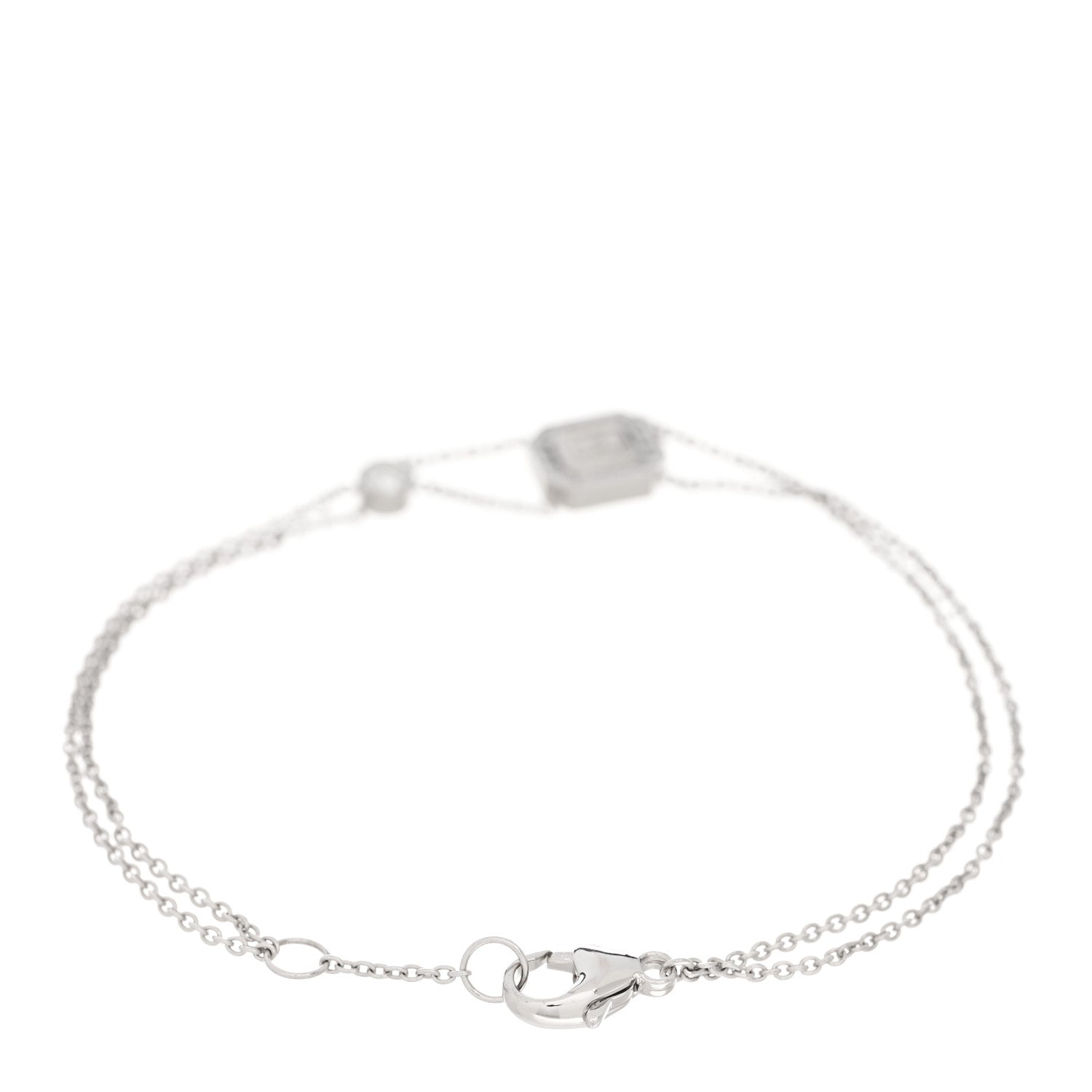 Harry Winston 18K White Gold Diamond HW Logo Bracelet 2 of 3