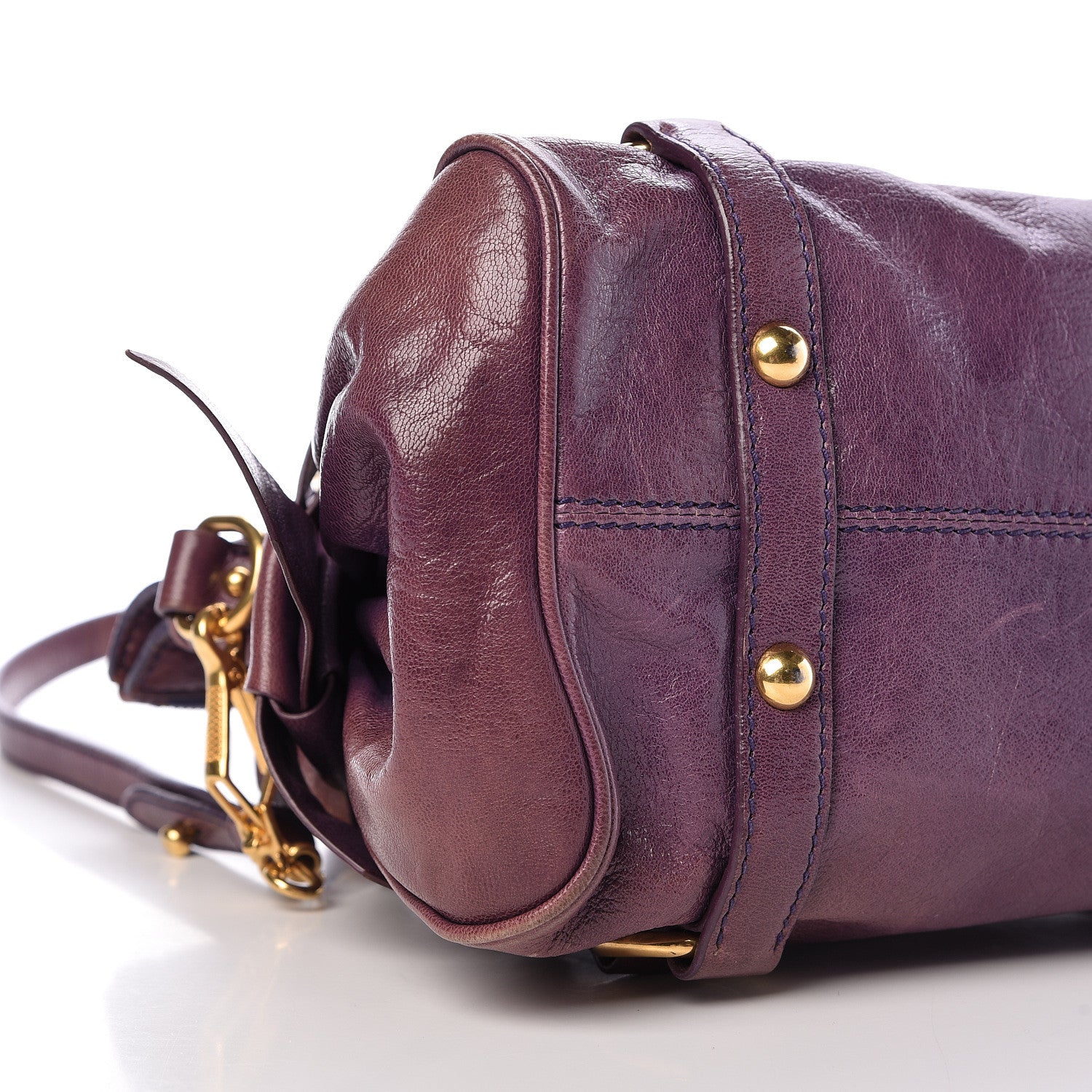 Miu Miu Vitello Lux Mini Bow Bag Viola 9 of 16