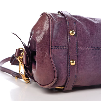 Miu Miu Vitello Lux Mini Bow Bag Viola 9 of 16