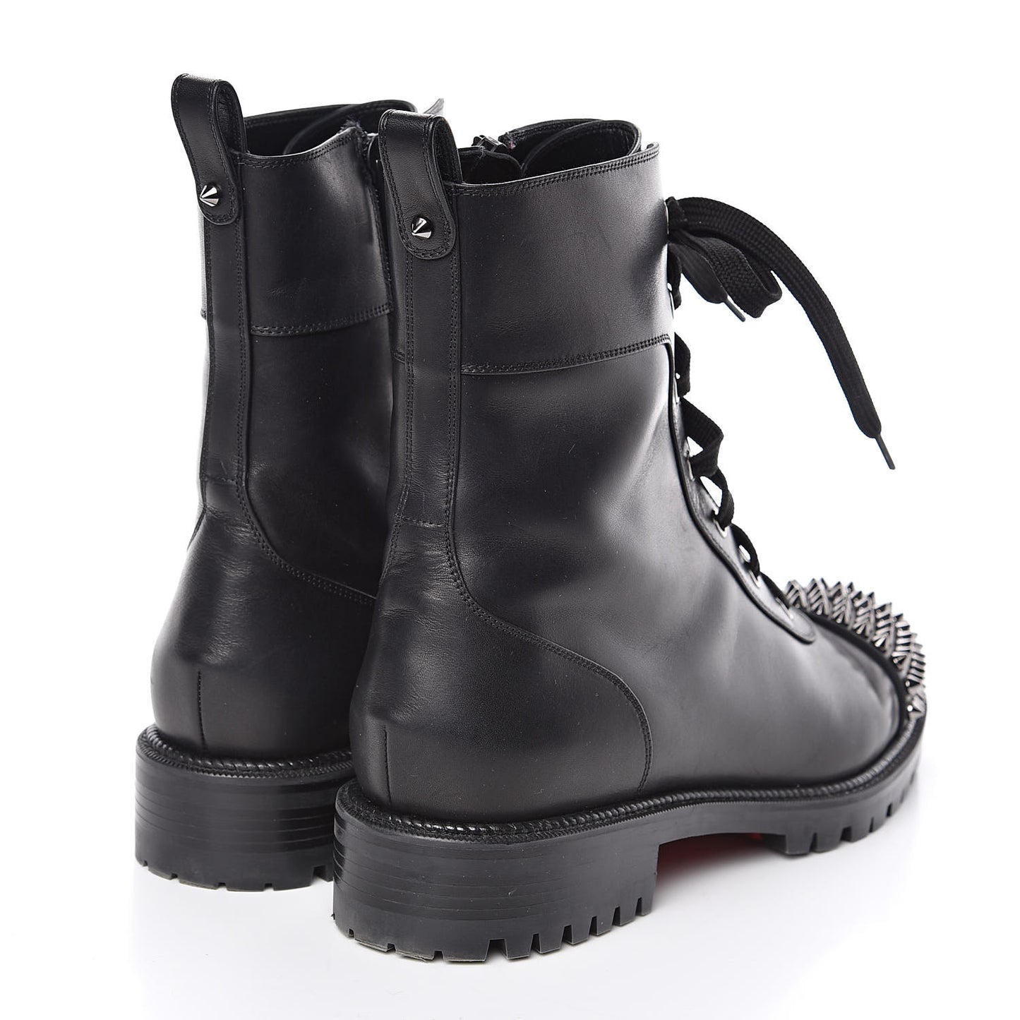 Calfskin Spikes TS Croc Flat Boots 41 Black