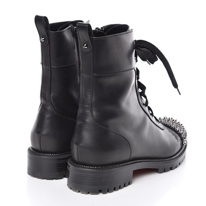 Christian Louboutin Calfskin Spikes TS Croc Flat Boots 41 Black 4 of 8