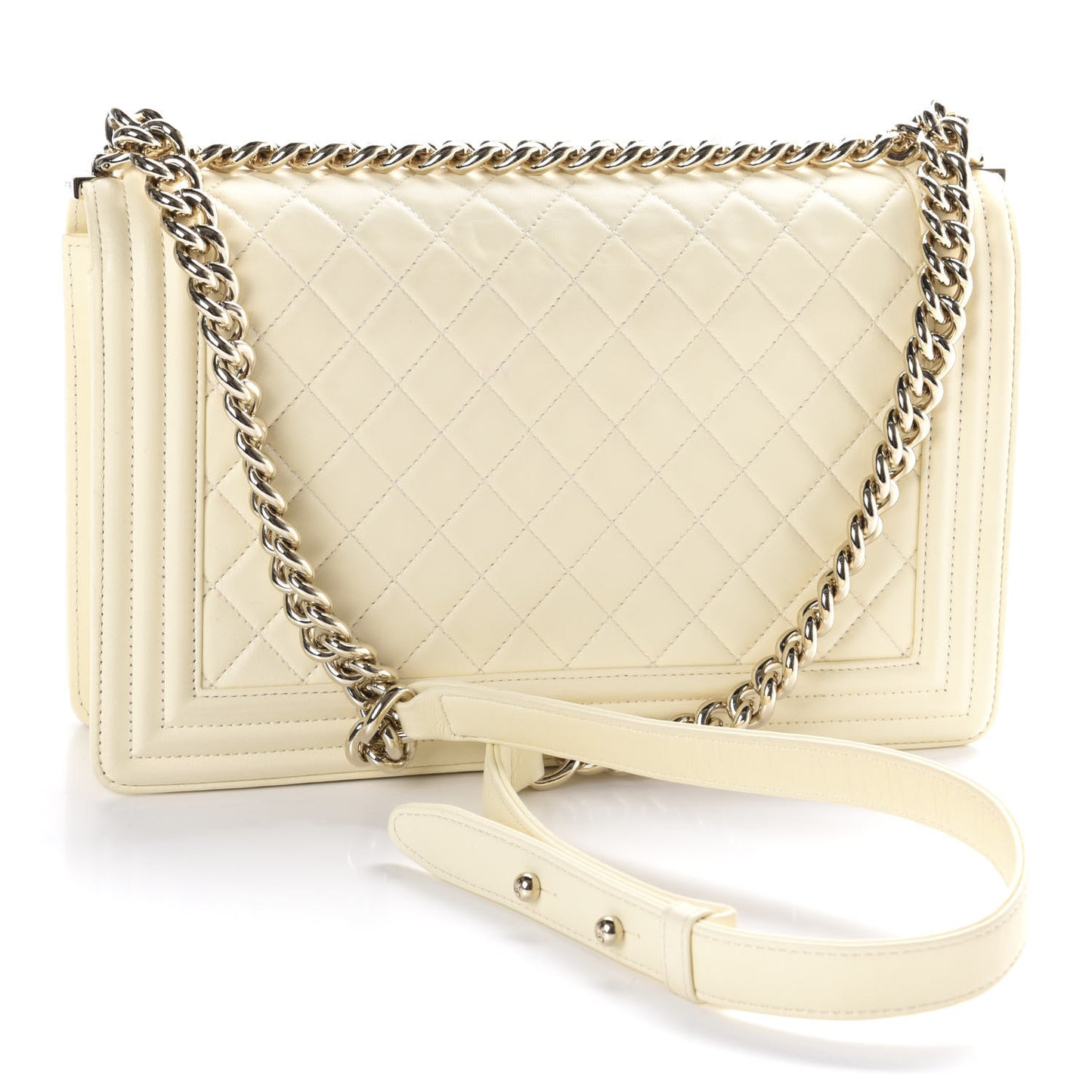 Lambskin Quilted New Medium Boy Flap Light Beige