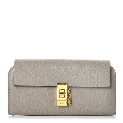 Chloe Grained Lambskin Drew Long Wallet with Flap Motty Grey 1 of 8
