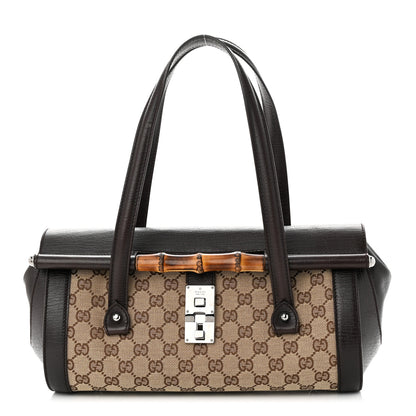 Gucci Monogram Bamboo Bullet Handbag Brown 1 of 12