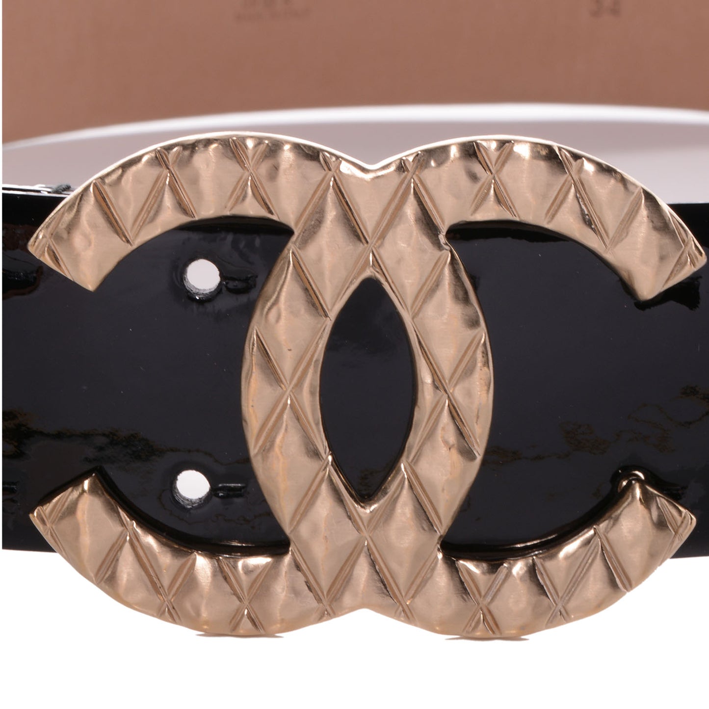 Patent Leather Gold CC Belt 85 34 Black