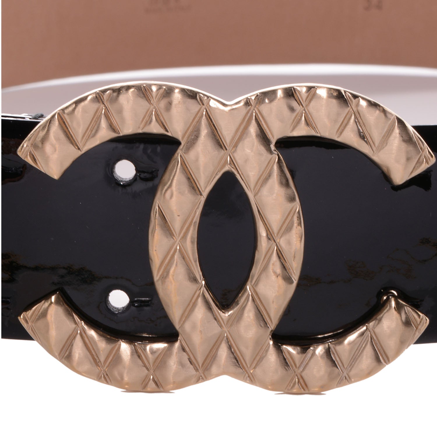 Chanel Patent Leather Gold CC Belt 85 34 Black 6 of 6