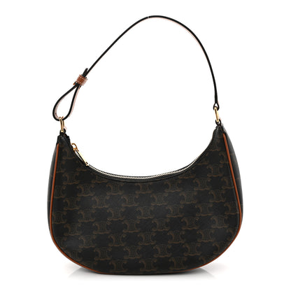 Celine Triomphe Canvas Calfskin Ava Shoulder Bag Tan 1 of 9