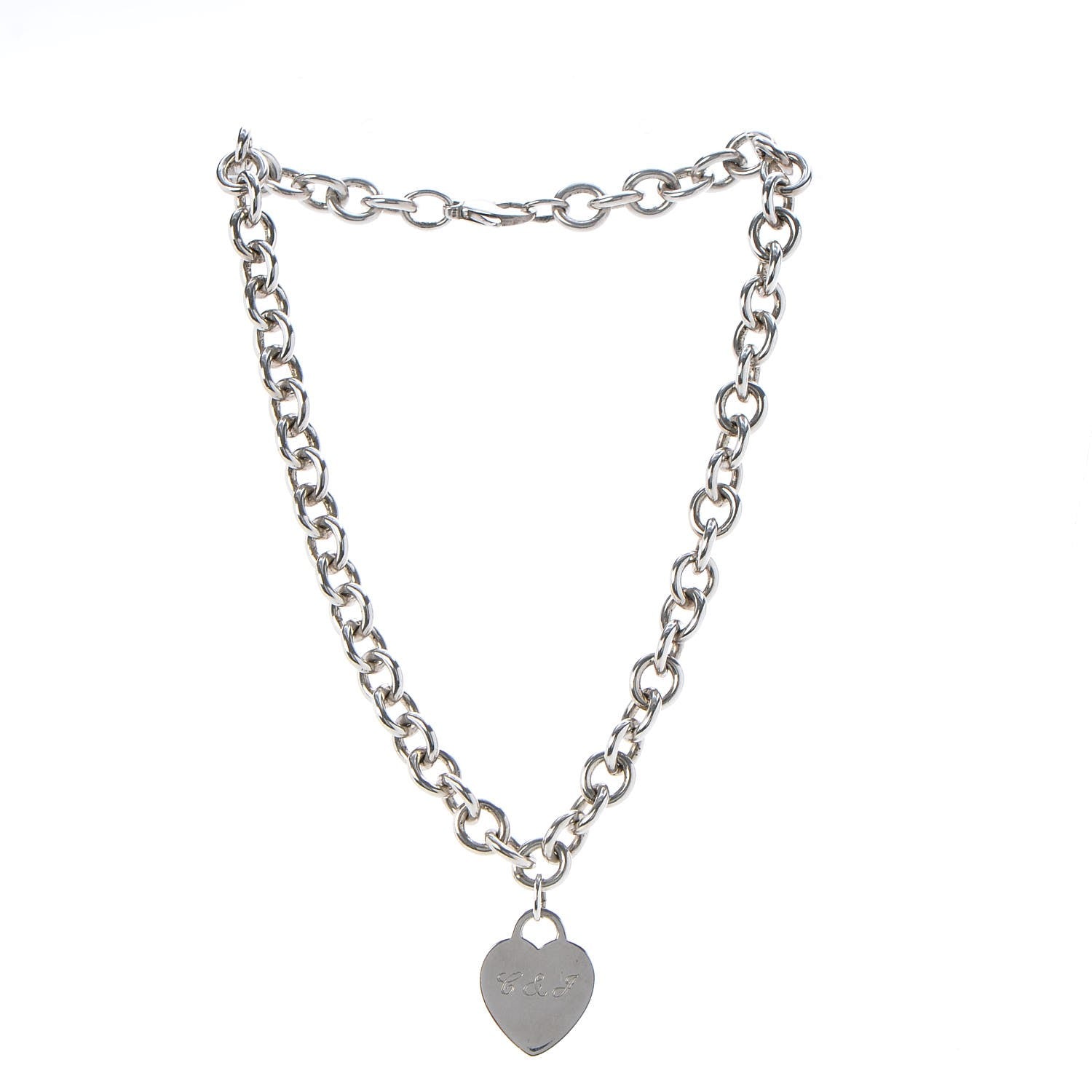Tiffany Sterling Silver Heart Tag Necklace 3 of 6