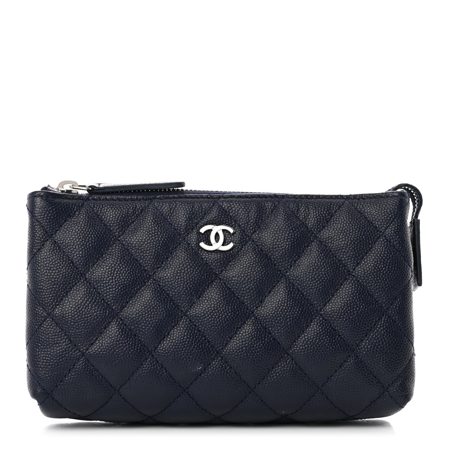 Chanel Caviar Quilted Cosmetic Case Navy 1 of 9