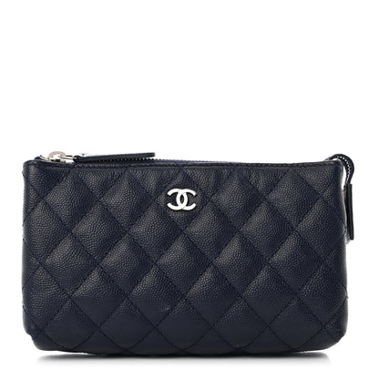 Chanel Caviar Quilted Cosmetic Case Navy 1 of 9