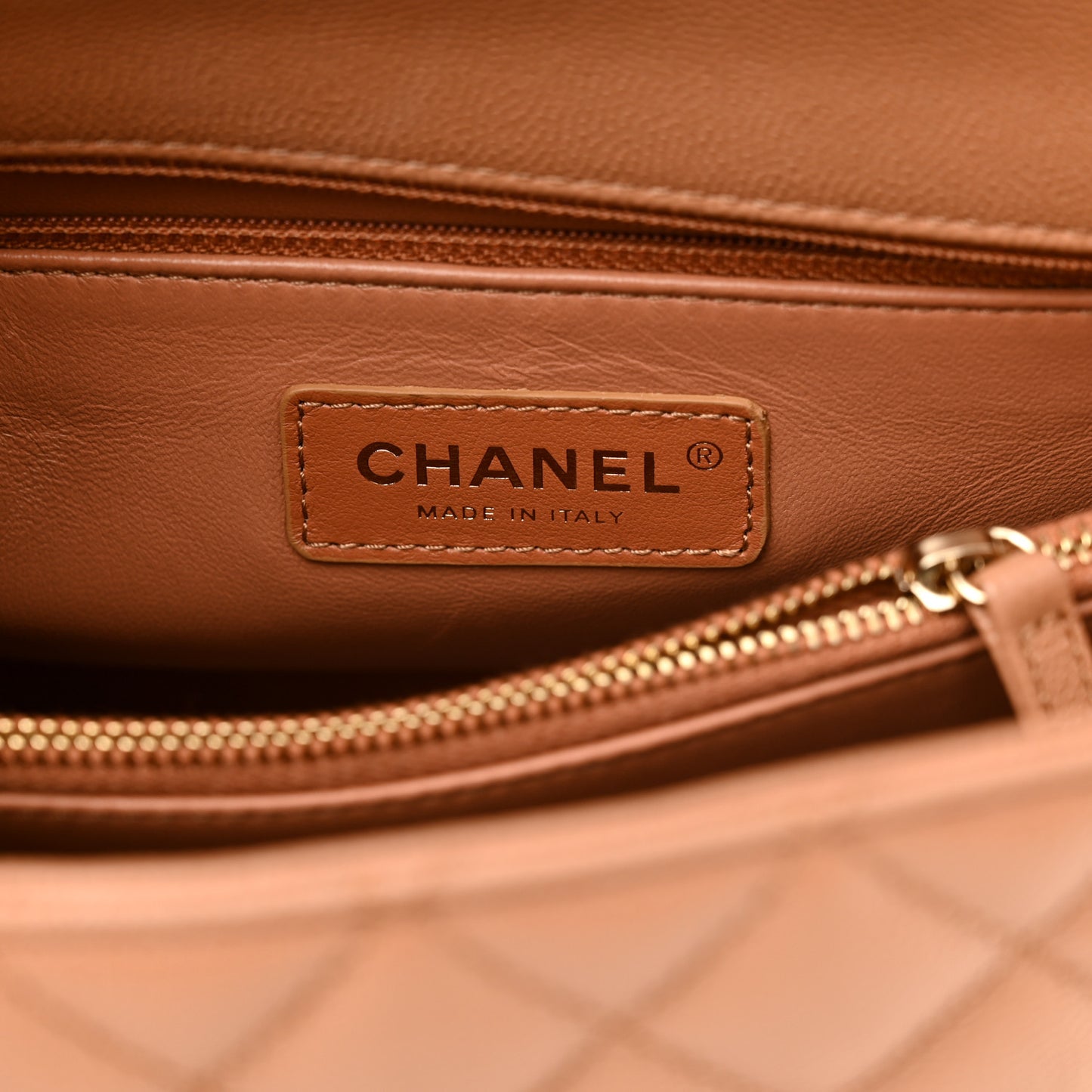 Caviar Quilted Lizard Embossed Small Coco Handle Flap Brown